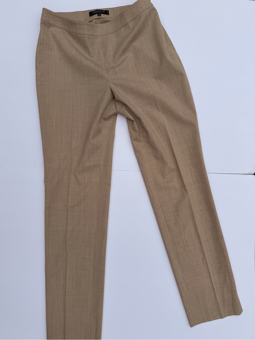 Lafayette 148 New York Slim Tan Dress Trousers